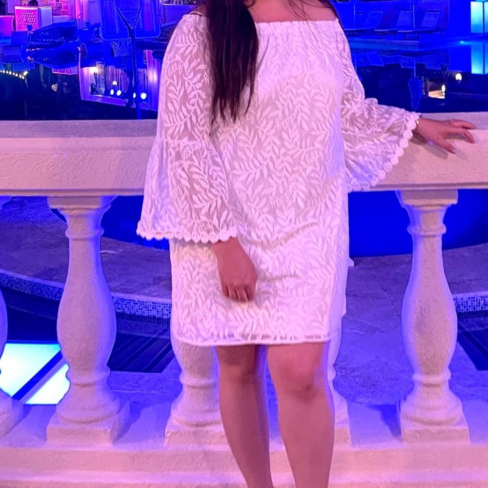 White off shoulder Lilly Pulitzer dress